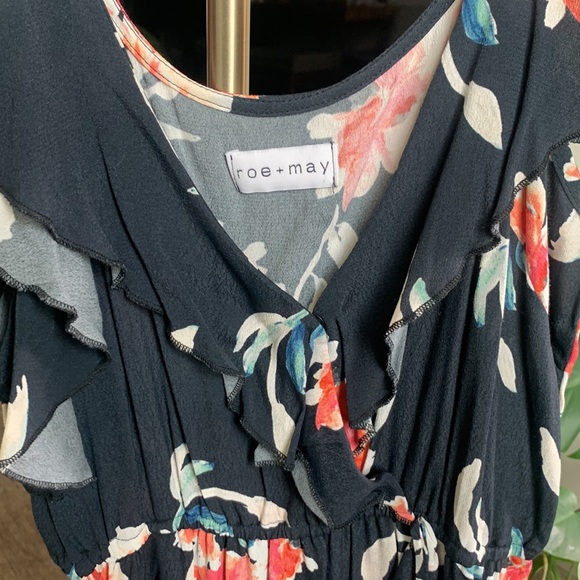 Roe + May Floral Open Shoulder Mini Dress - Picture 5 of 5